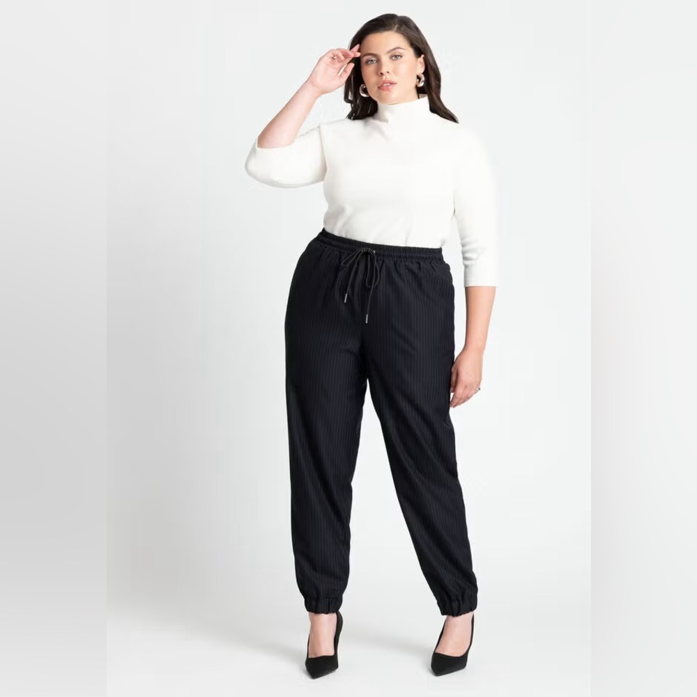 Eloquii pinstripes suit style jogger